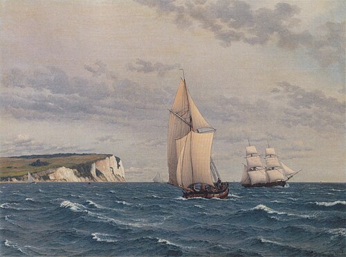 The Southern part of the Cliffs of Møn seen from the Sea., 1835, Christoffer Wilhelm Eckersberg