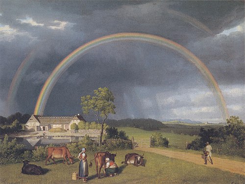En udflyttergård af bondebyen Spejlsby på Møn, 1810, Christoffer Wilhelm Eckersberg