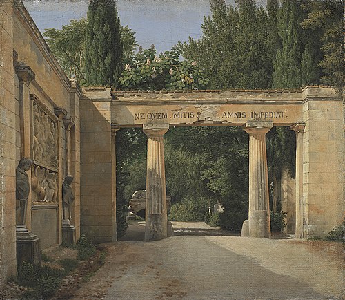 View of the Garden of the Villa Borghese in Rome, 1814, Christoffer Wilhelm Eckersberg