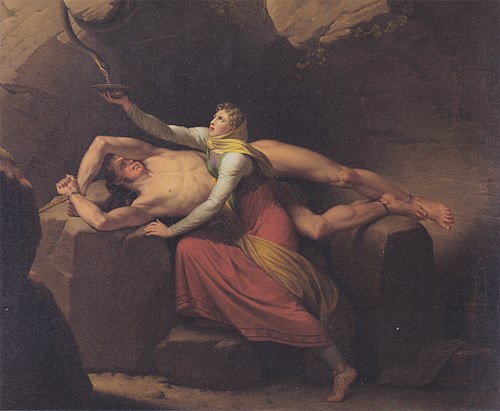 Loki and Sigyn, 1810, Christoffer Wilhelm Eckersberg