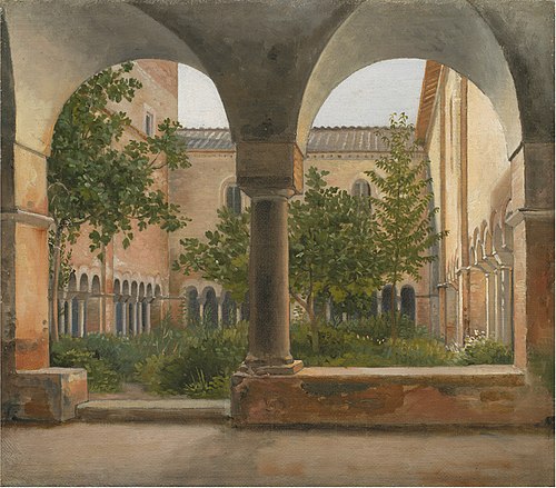 The Cloisters of San Lorenzo fuori le mura in Rome, 1814, Christoffer Wilhelm Eckersberg