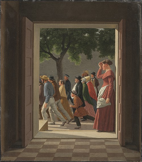 View through a Door to Running Figures, 1845, Christoffer Wilhelm Eckersberg