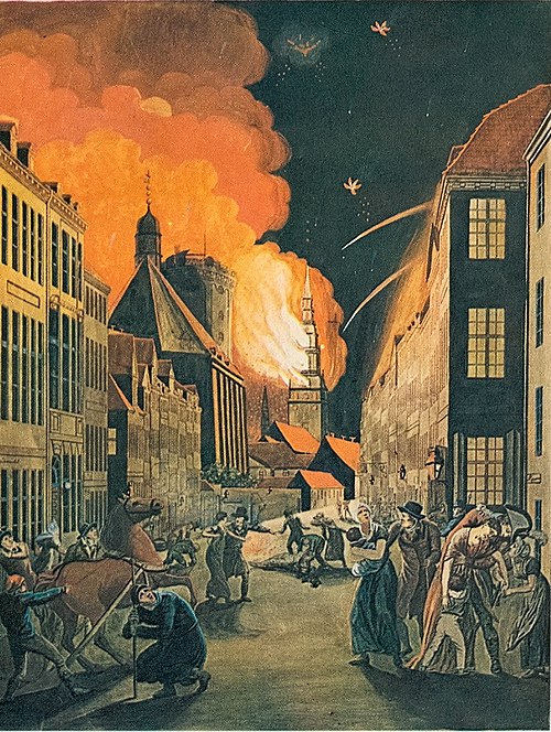 The terrible bombardment of Copenhagen, 1807, Christoffer Wilhelm Eckersberg
