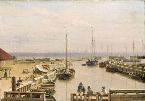 The Port of Dragør, Denmark, 1825, Christoffer Wilhelm Eckersberg