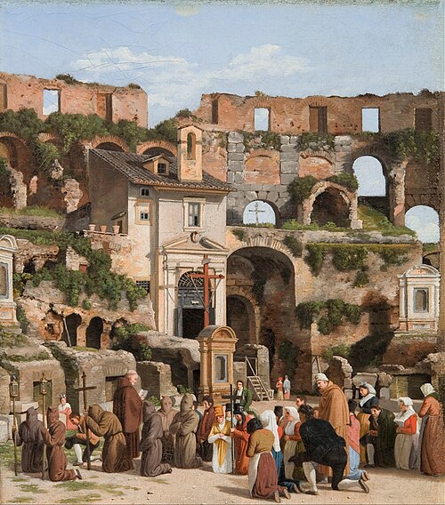 View of the interior of the Colosseum, 1815, Christoffer Wilhelm Eckersberg