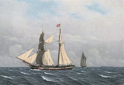A Sailing Boat in full sail, 1832, Christoffer Wilhelm Eckersberg
