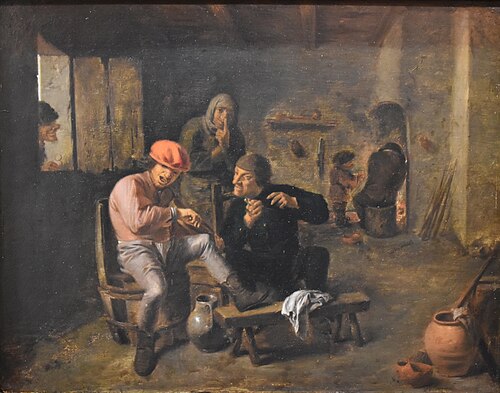 Paysans écoutant un violoniste, 1700, Adriaen Brouwer