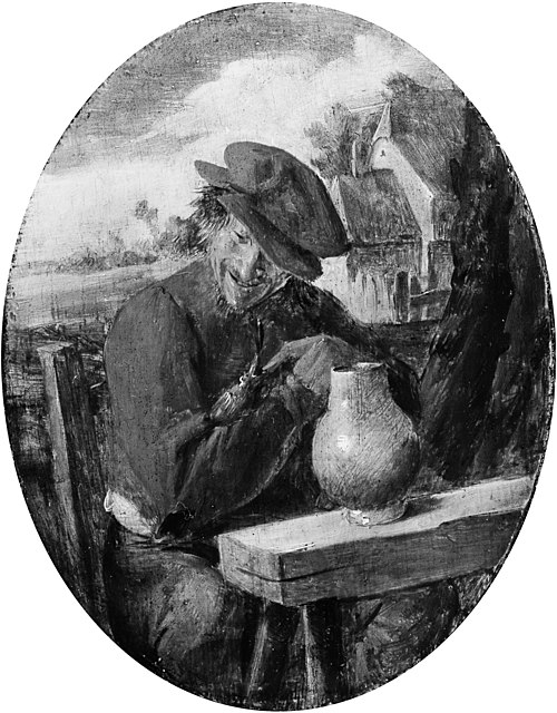 A Peasant with a Bird, 1632, Adriaen Brouwer