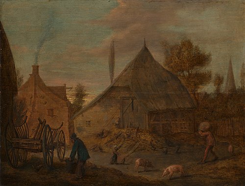 The Farmyard, 1630, Adriaen Brouwer