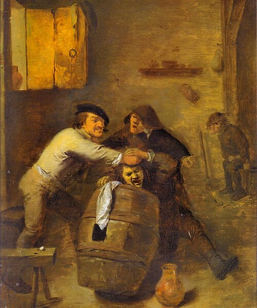 Peasants Brawling in a Tavern, 1630, Adriaen Brouwer
