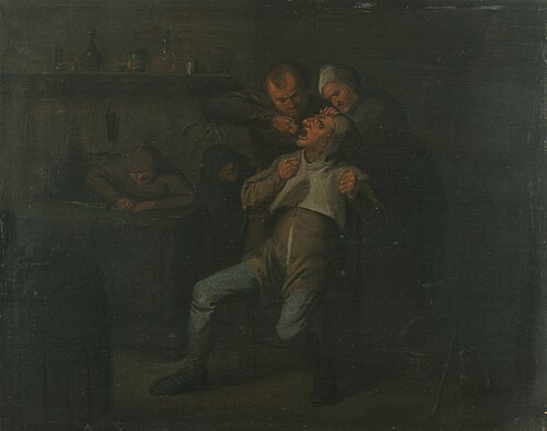 Chez l'arracheur de dents, 1650, Adriaen Brouwer