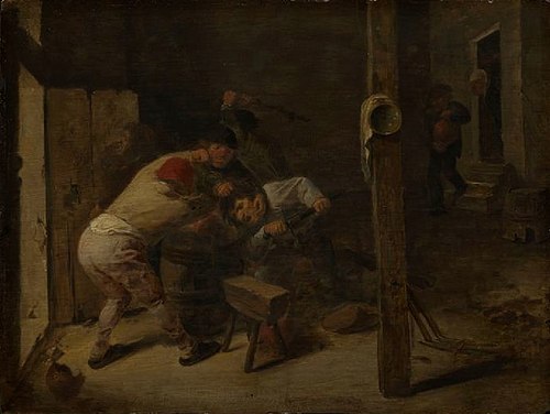 Bagarre entre paysans, 1635, Adriaen Brouwer