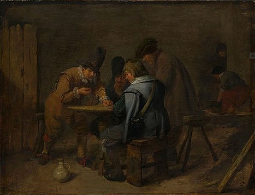 Soldats jouant aux dés dans un estaminet, 1636, Adriaen Brouwer