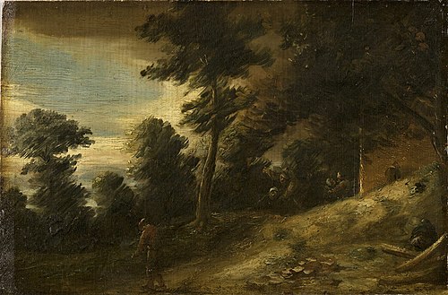 Paysage au crépuscule, 1630, Adriaen Brouwer