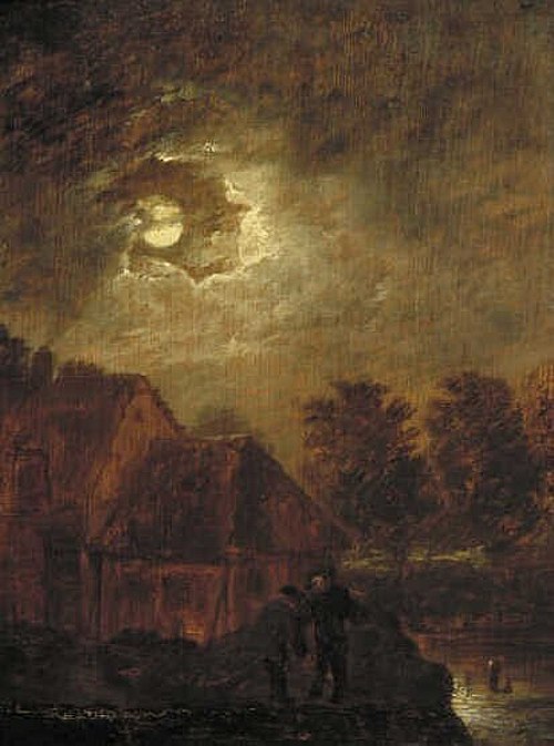 Farm by Moonlight, 1630, Adriaen Brouwer