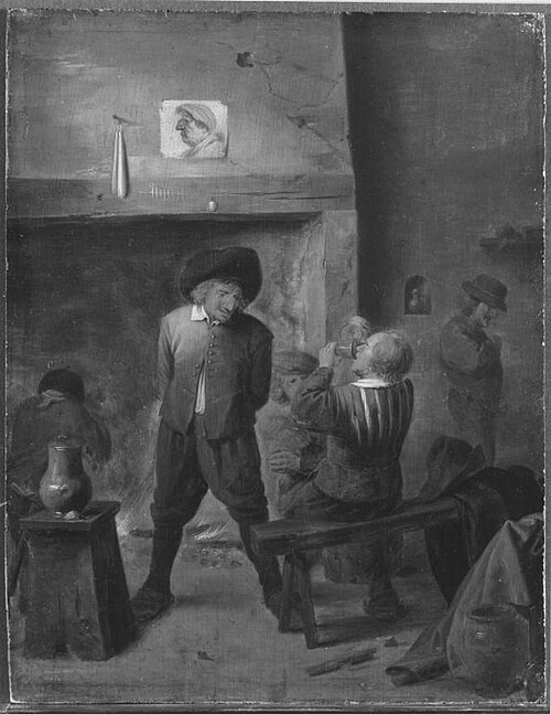 Peasants by a Fire, 1630, Adriaen Brouwer