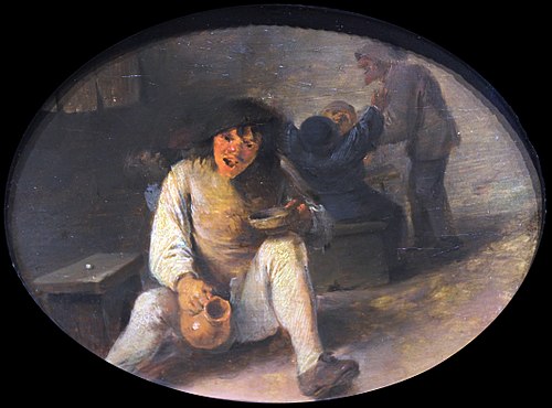 The Drunken Peasant, 1634, Adriaen Brouwer
