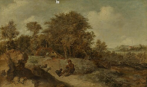 Landscape with Shepherd, 1635, Adriaen Brouwer