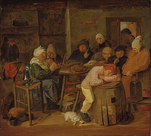 Peasants in an Interior, 1630, Adriaen Brouwer