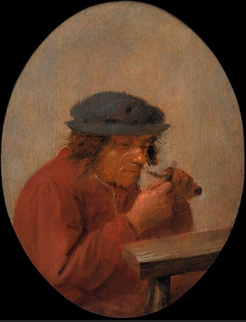 A peasant cutting his thumbnail, 1630, Adriaen Brouwer