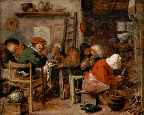 Femme préparant des crêpes, 1630, Adriaen Brouwer
