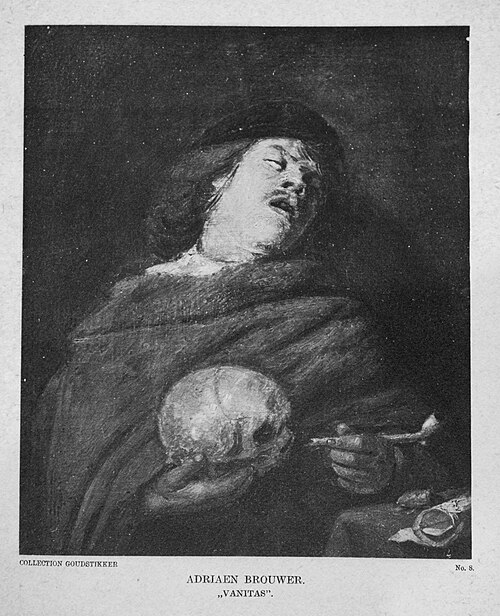 Sleeping Smoker with Skull, 1630, Adriaen Brouwer