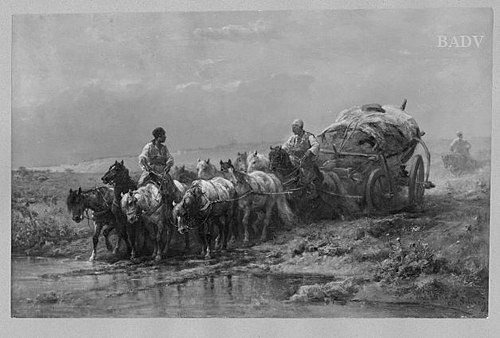 truck at a waterplace, 1853, Adolf Schreyer
