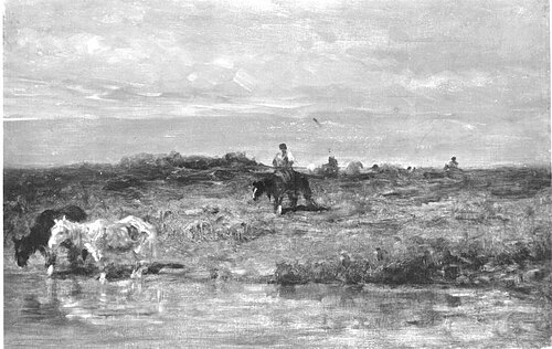 Pferde am Wasser, , Adolf Schreyer