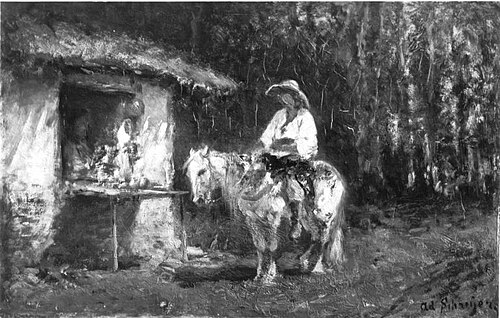 Vor der Schenke, , Adolf Schreyer