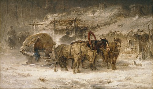 Halt at the Inn, 1872, Adolf Schreyer