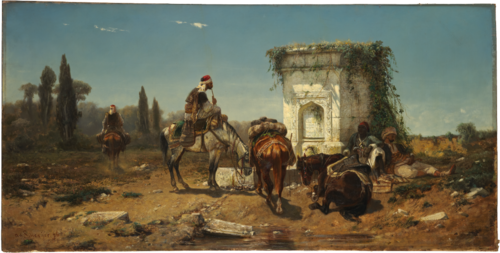 Arabs Resting by a Marble Fountain, 1856, Adolf Schreyer