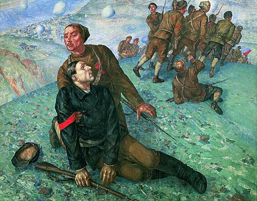 Death of Commissar, 1928, Kouzma Petrov-Vodkine
