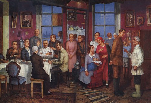 Moving party, 1937, Kouzma Petrov-Vodkine
