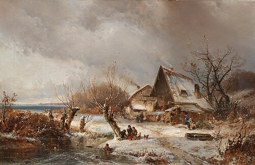 Winter Landscape with Farmstead, 1895, Adolf von Stademann