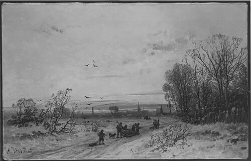 Winterliche Abendlandschaft, 1885, Adolf von Stademann