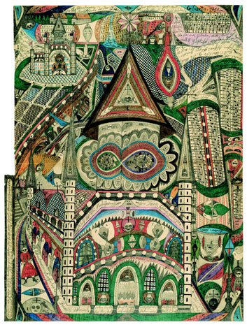 Die Skt.-Wandanna-Kathedrale in Band-Wand, 1910, Adolf Wölfli