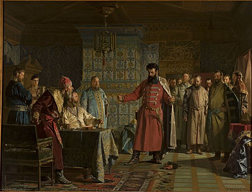 Zakhary Lyapunov's quarrel with the Tsar Vasili Shuysky, 1886, Nikolaï Névrev