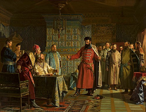 La querelle de Zacharie Liapounov avec le tsar Vassili Chouiski au Kremlin, 1886, Nikolaï Névrev
