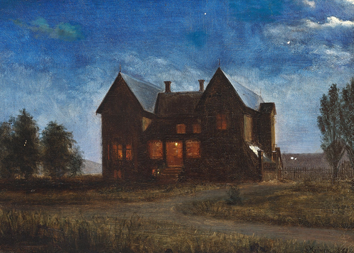 Villa on a moonlit night., 1872, Peder Severin Krøyer