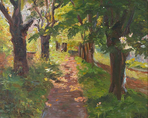 Sunlight through the trees at Skagen Plantage., 1886, Peder Severin Krøyer