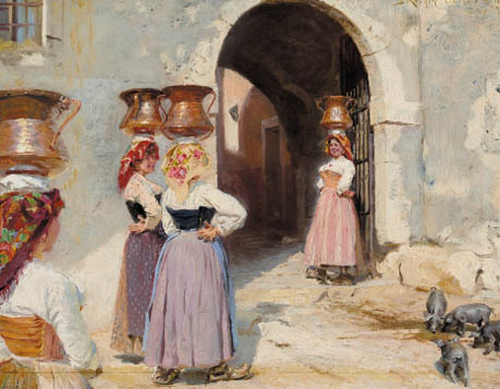 At the gate of Civita d'Antino., 1890, Peder Severin Krøyer