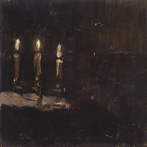 Study of burning candles, 1896, Peder Severin Krøyer