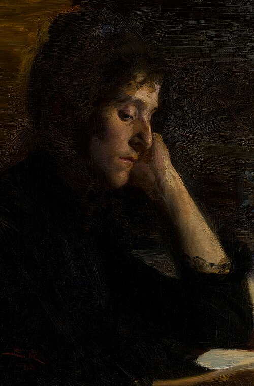 A young woman reading., 1885, Peder Severin Krøyer