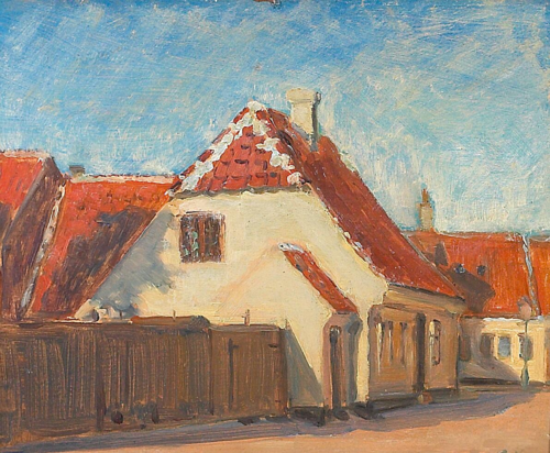 Yellow houses in Skagen., 1893, Peder Severin Krøyer