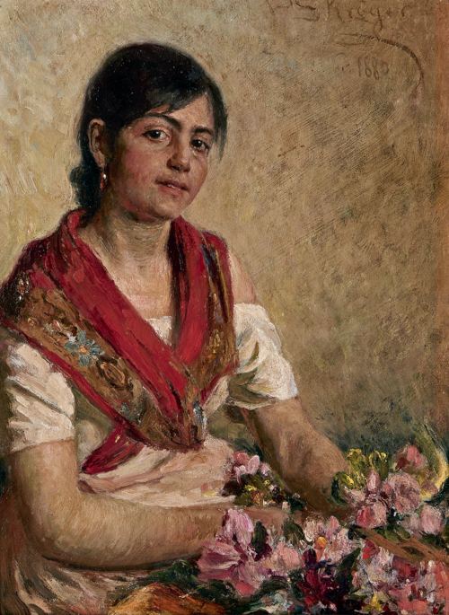 Nannina, a flower seller from Naples. Study., 1880, Peder Severin Krøyer