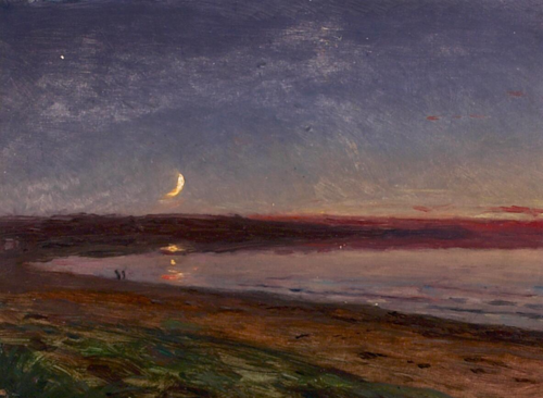 Evening beach scenery with two figures., 1889, Peder Severin Krøyer