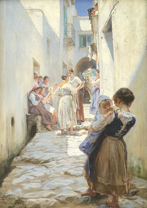 A Street in Torello, Italy, 1890, Peder Severin Krøyer