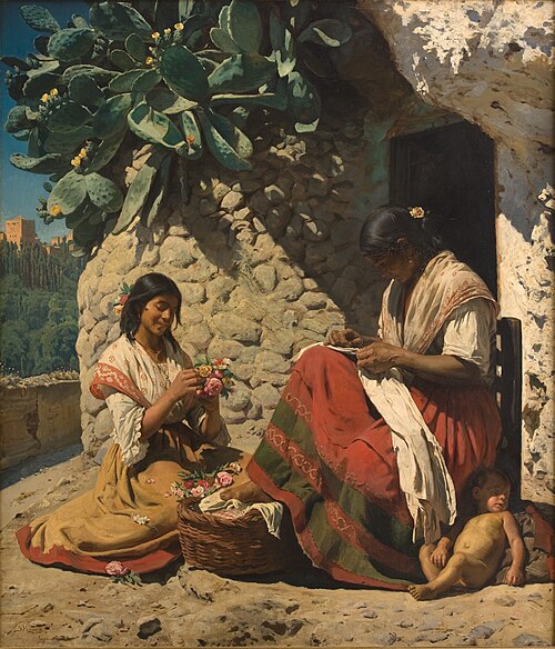 Two Gipsy Women Outside their Cottage. Spain, 1878, Peder Severin Krøyer