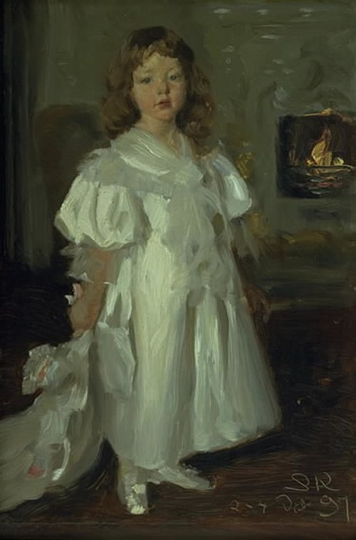 A Little Girl, Helga Melchior, in a Long Dress, 1897, Peder Severin Krøyer