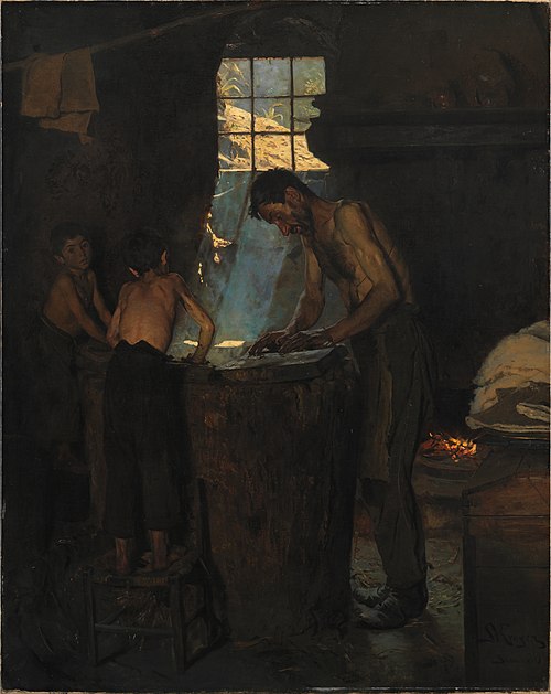 Hatters in an Italian village, 1880, Peder Severin Krøyer